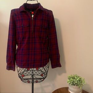 Madewell | Flannel Zippered Top
